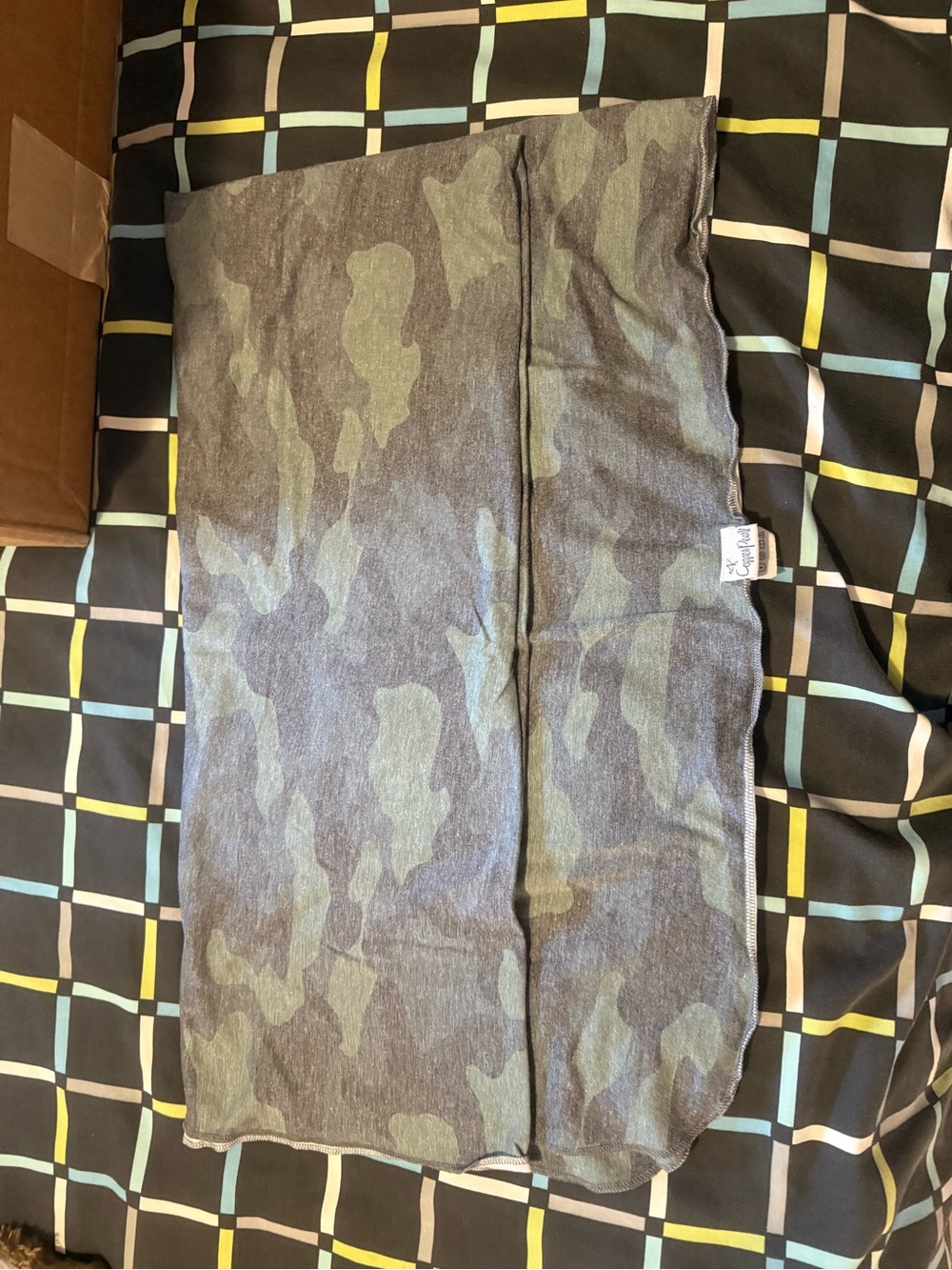 Camouflage copper, pearl baby swaddle blanket
